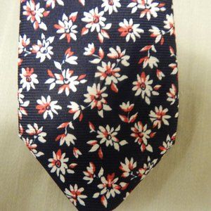 GIERRE MILANO BLUE TIE Silk Blend Floral Pattern